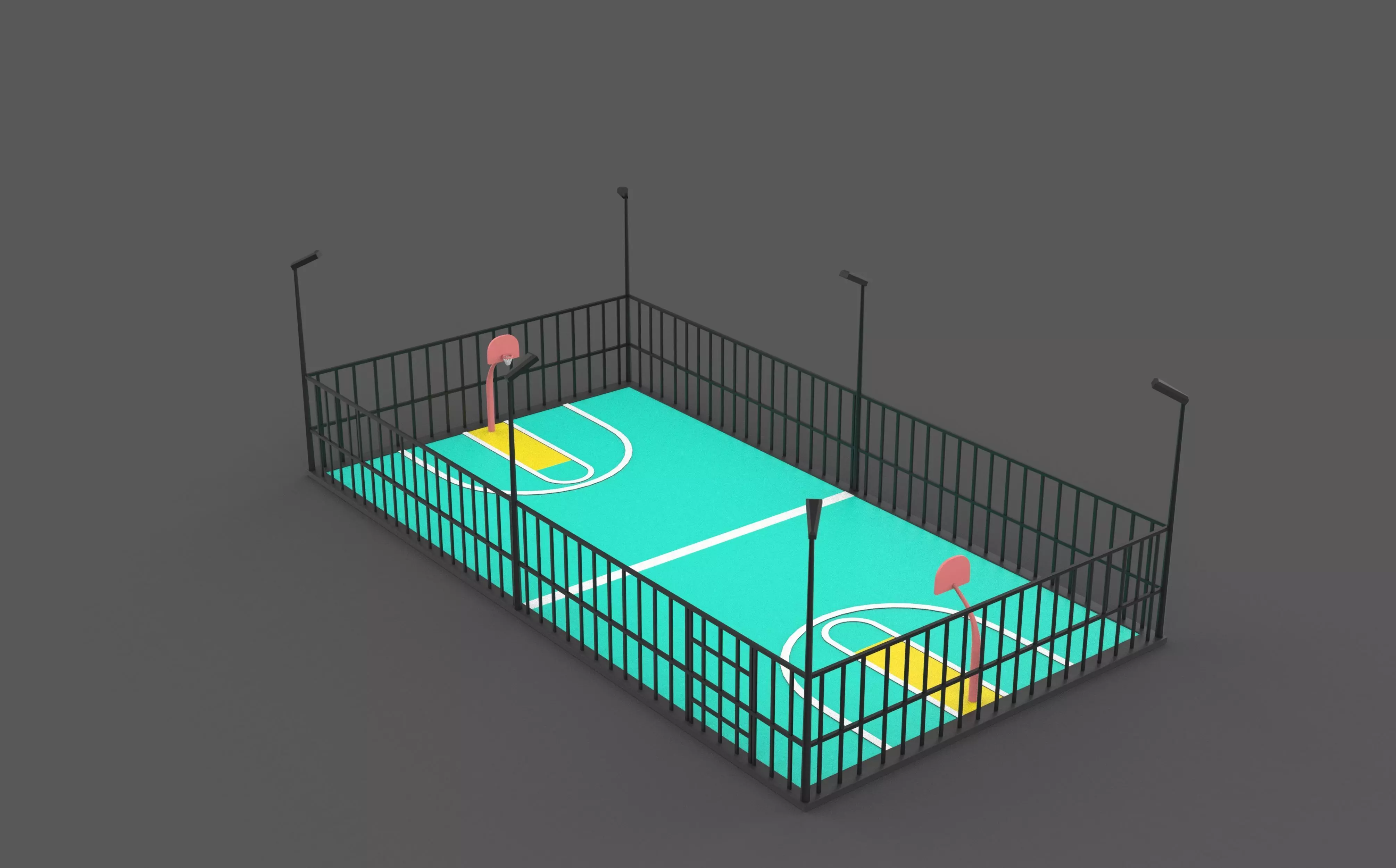 basketball court  3D model_0