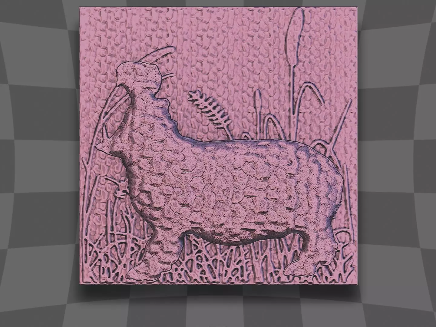 Hippopotamus open mouth for CNC and 3D printing 3D print model_0