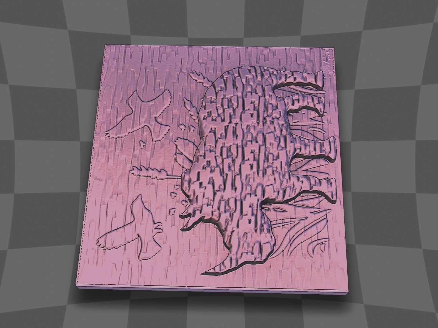 Rhinoceros in lake for CNC and 3D printing 3D print model_8