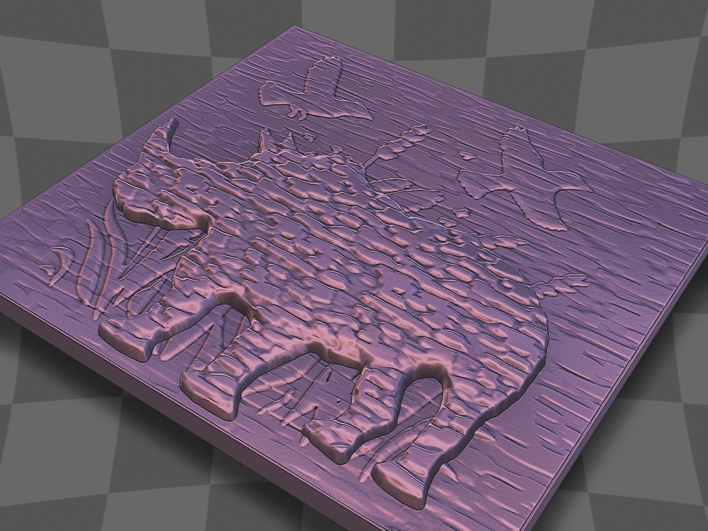 Rhinoceros in lake for CNC and 3D printing 3D print model_6