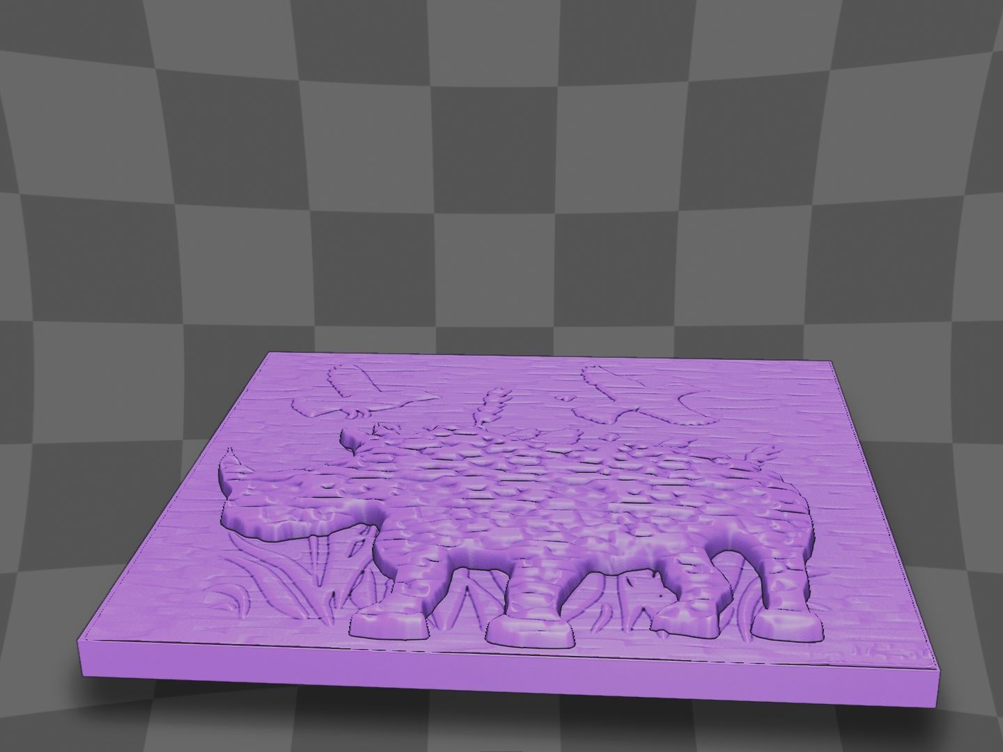 Rhinoceros in lake for CNC and 3D printing 3D print model_3