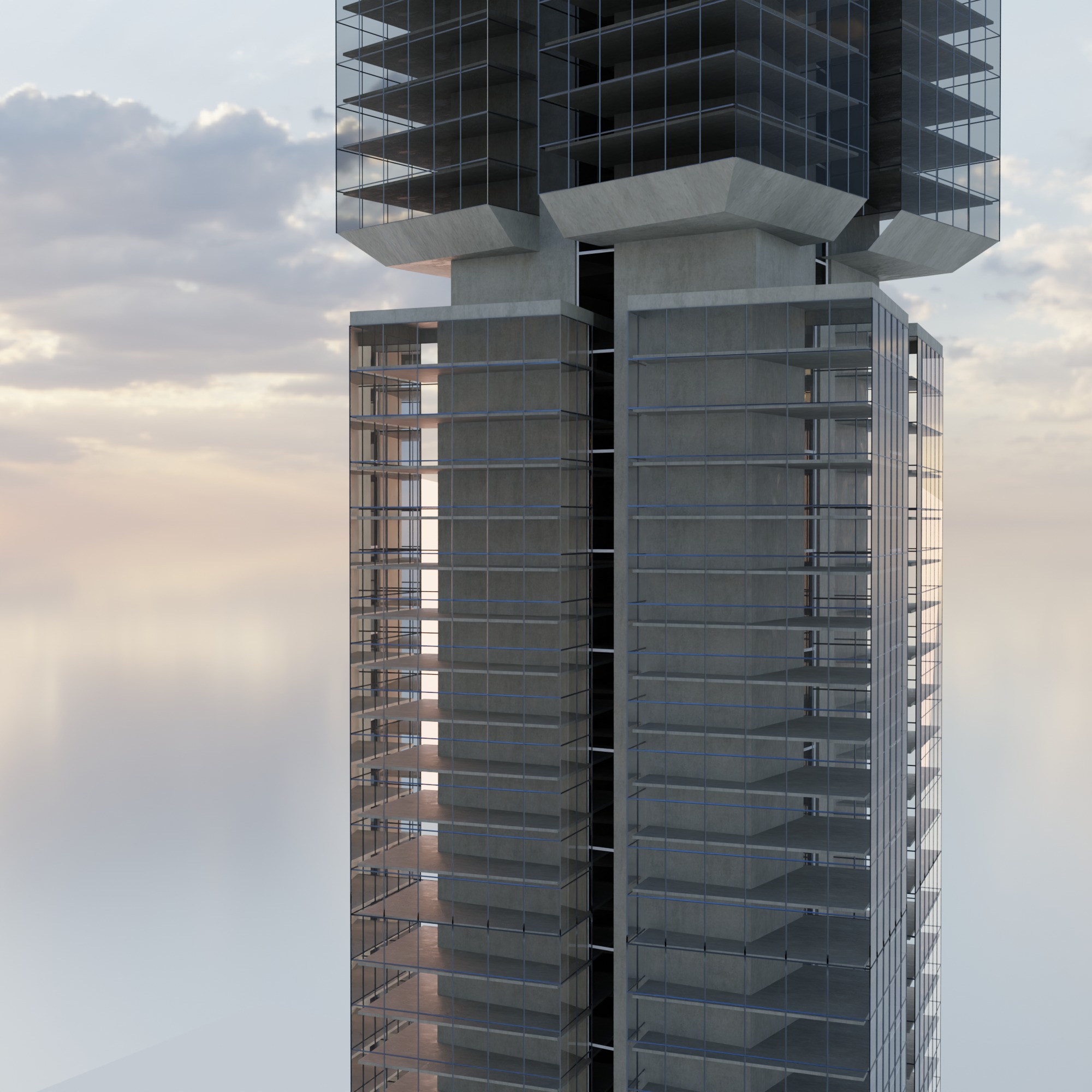 Future building Tower City 2 3D model_6