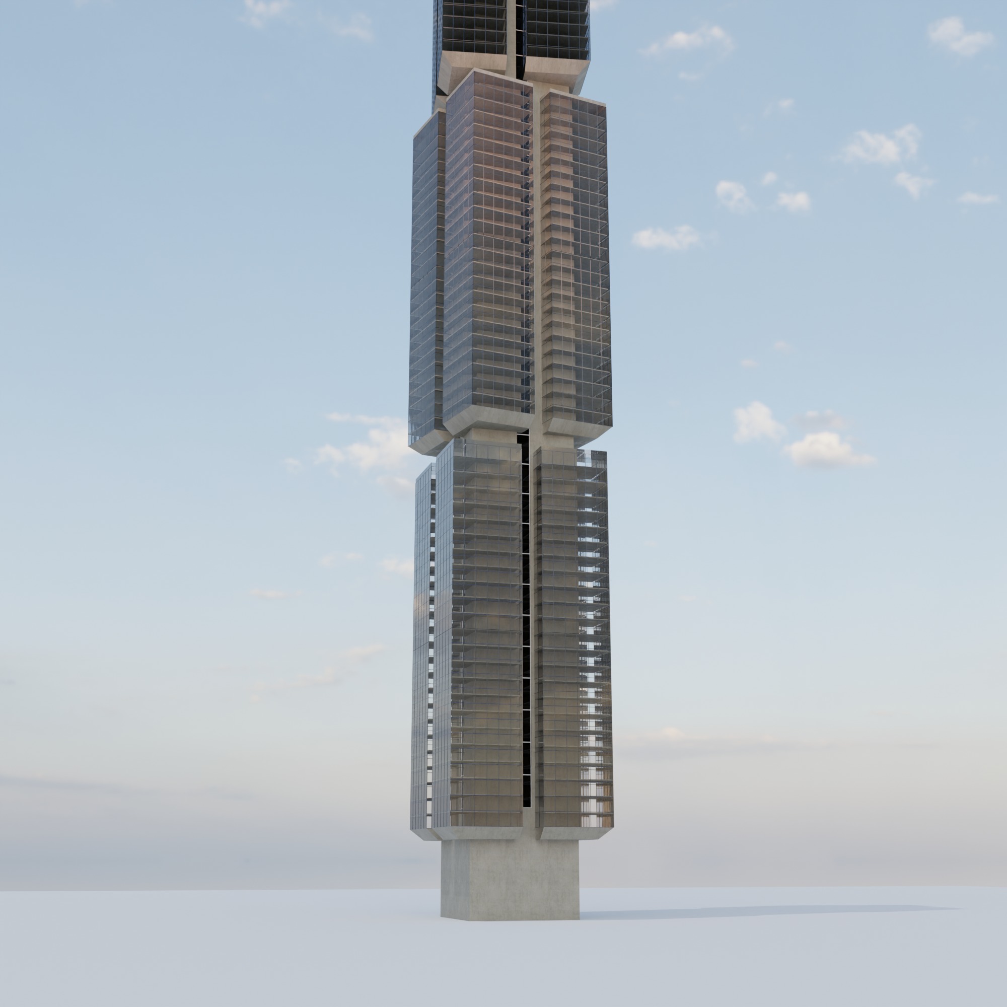 Future building Tower City 2 3D model_2