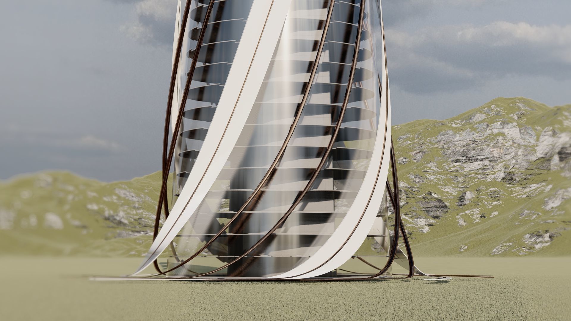 Future building Tower City 2 3D model_2