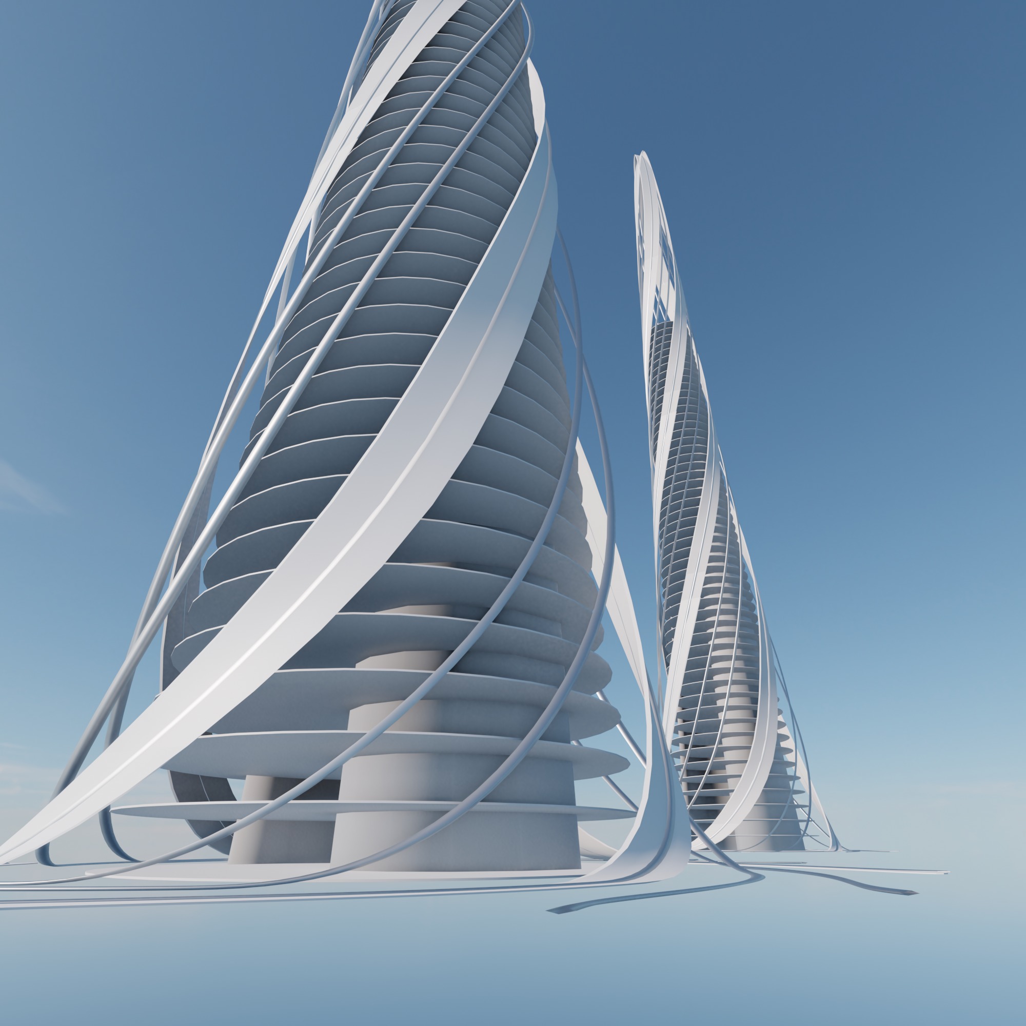 Future building Tower City 2 3D model_4