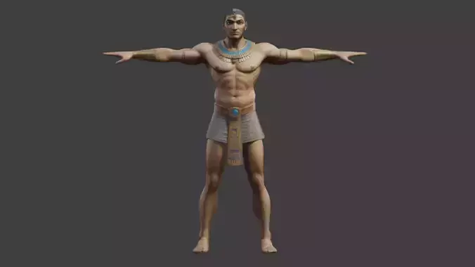 Egyptian Ruler Character Low-poly 3D model