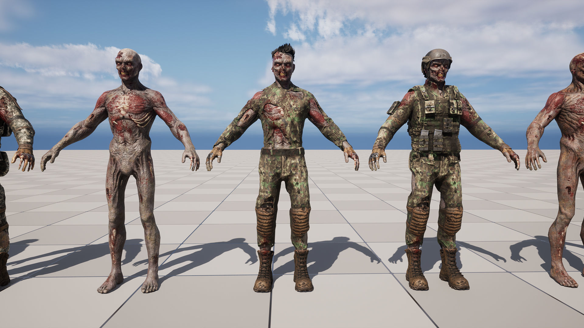 Military zombie set2 Low-poly 3D model_18