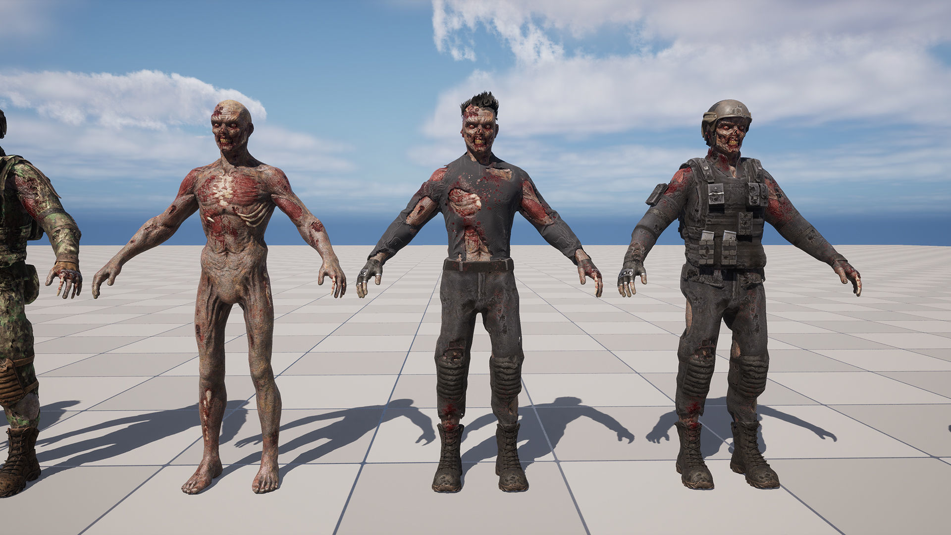 Military zombie set2 Low-poly 3D model_19