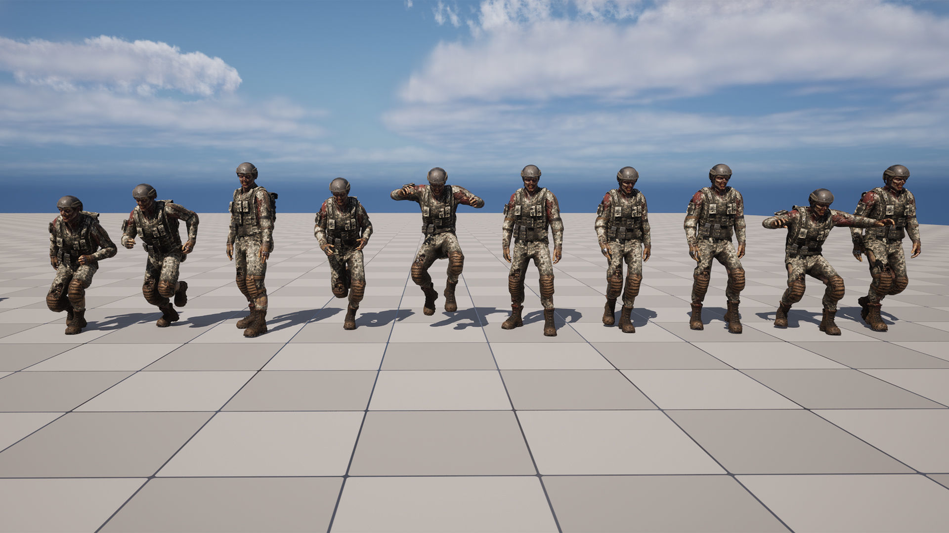 Military zombie set2 Low-poly 3D model_17