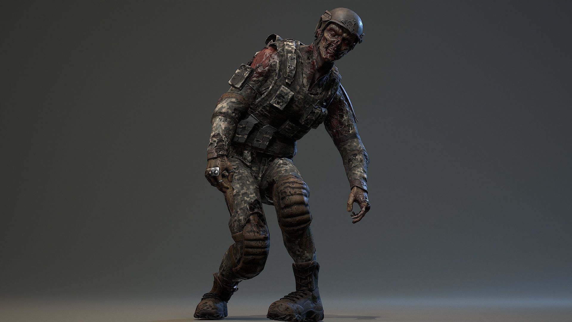 Military zombie set2 Low-poly 3D model_8
