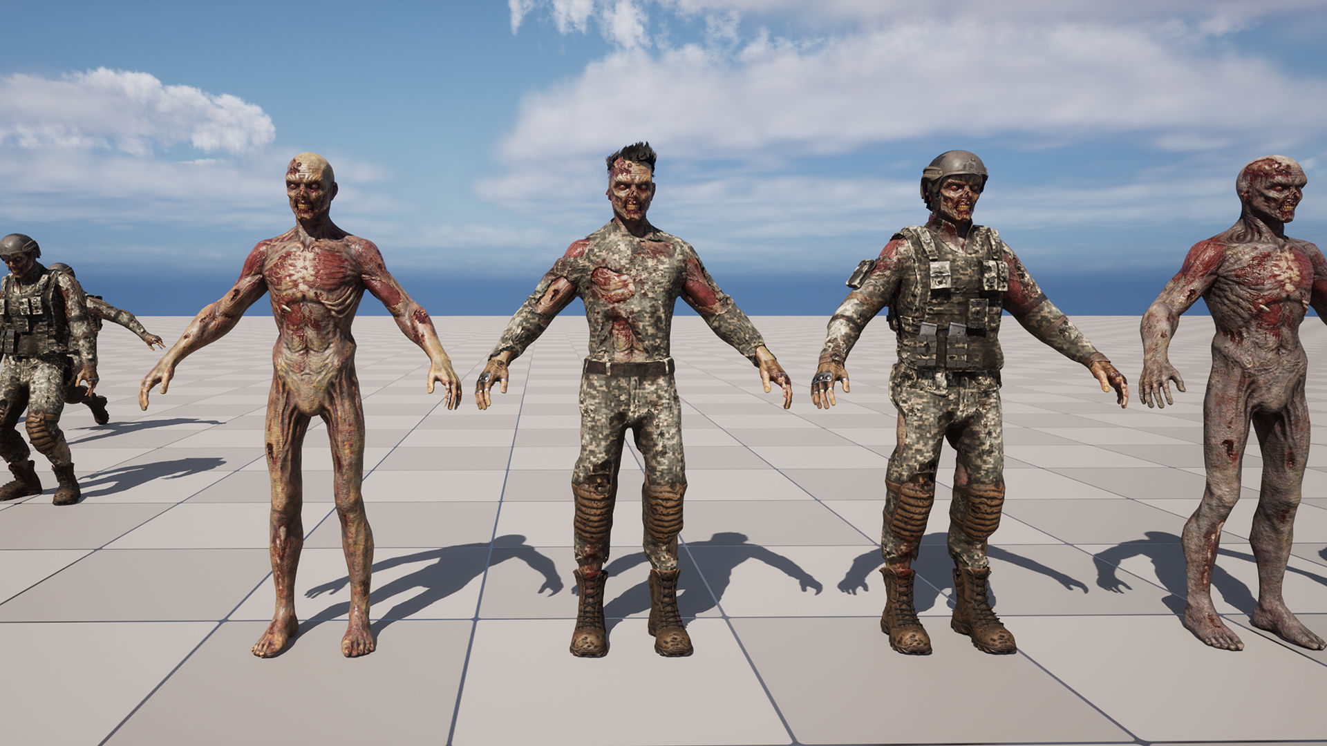 Military zombie set2 Low-poly 3D model_20