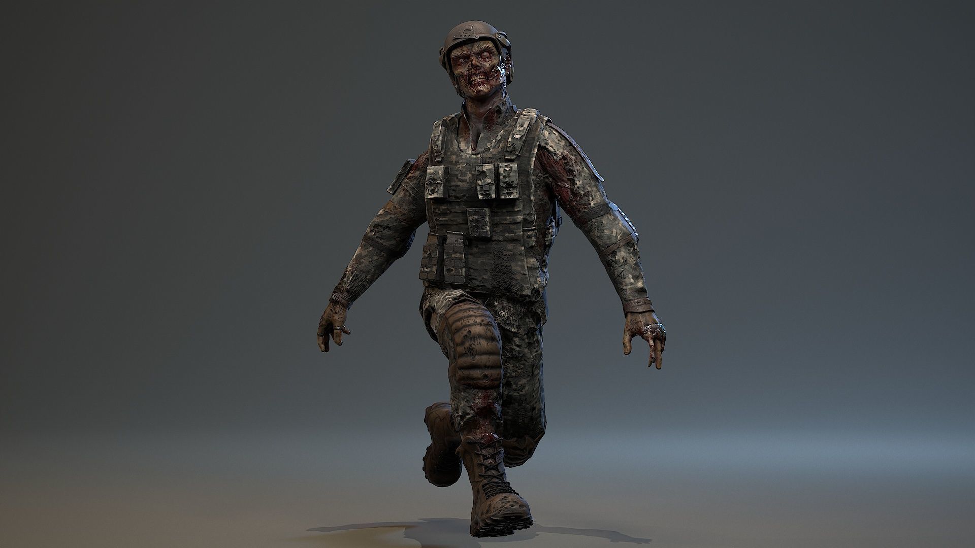 Military zombie set2 Low-poly 3D model_6