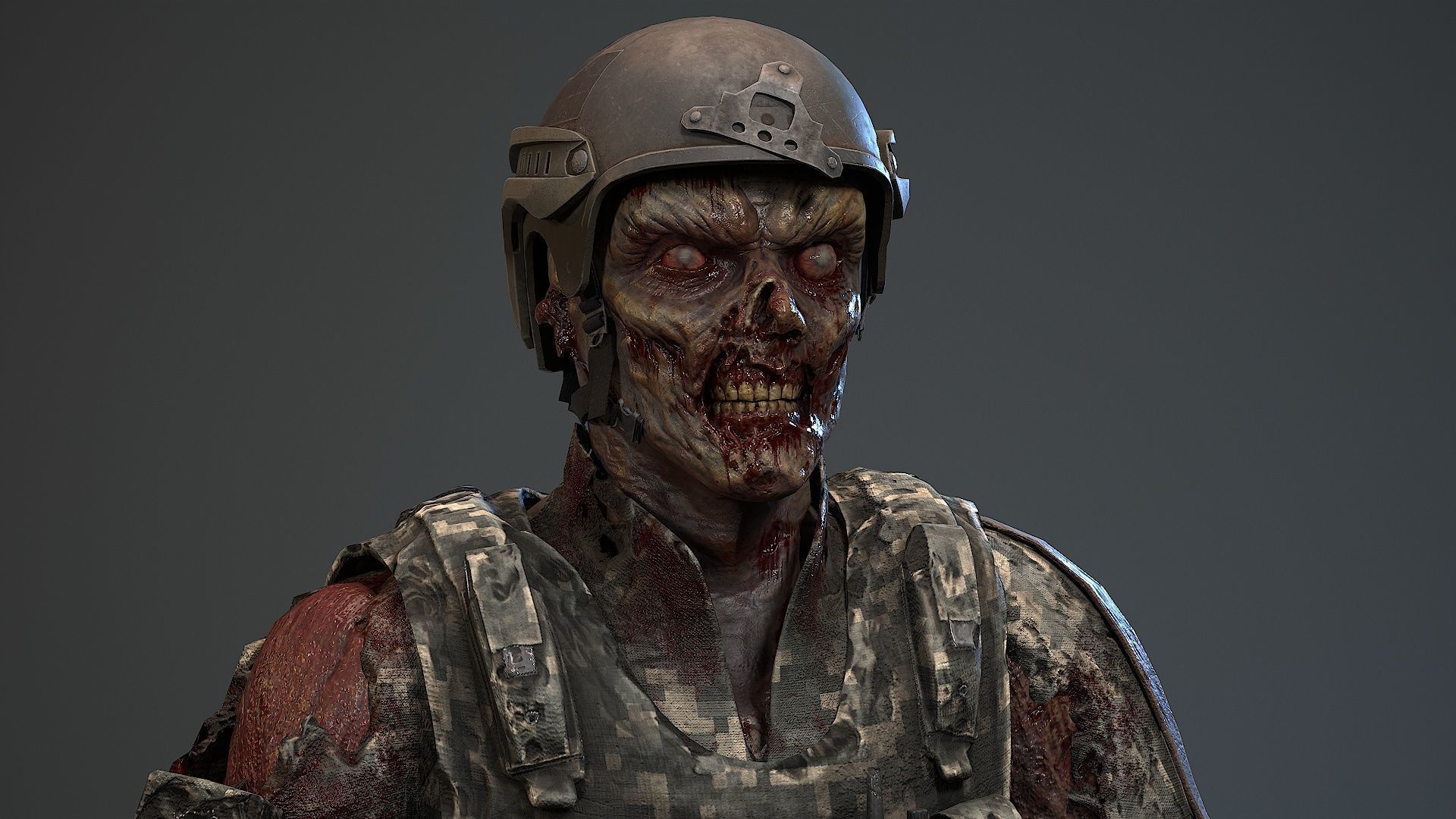 Military zombie set2 Low-poly 3D model_7