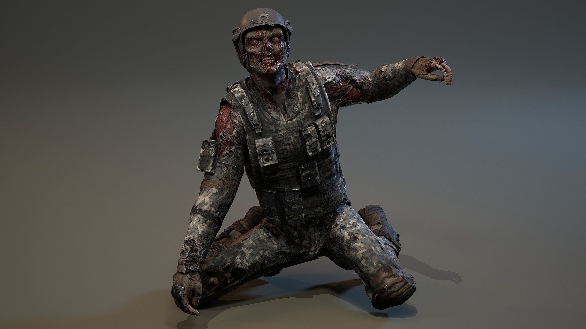 Military zombie set2 Low-poly 3D model_9
