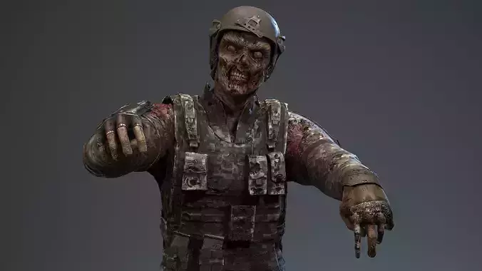 Military zombie set2 Low-poly 3D model