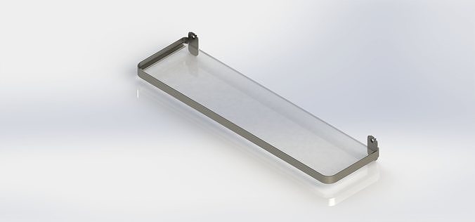stainless steel with glass bathroom holder  3D model