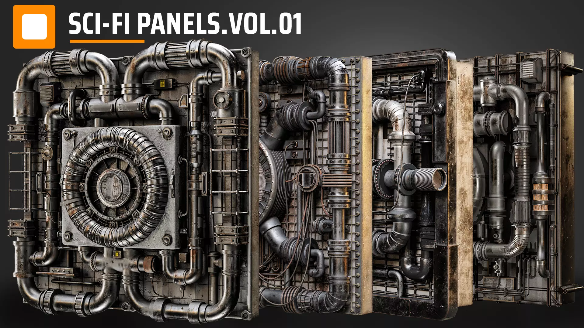 sci-fi panels vol 01 Low-poly 3D model_0