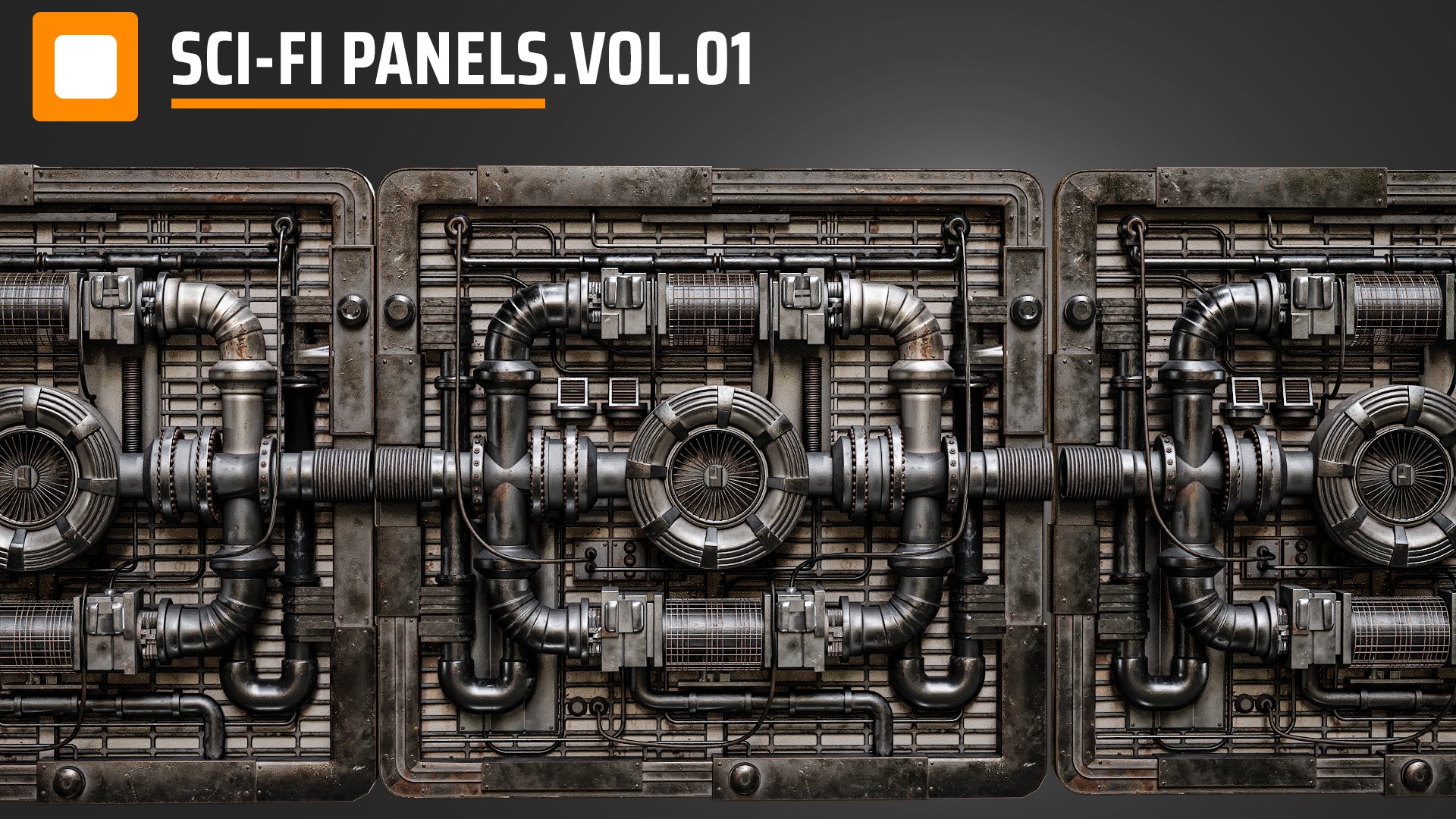 sci-fi panels vol 01 Low-poly 3D model_8