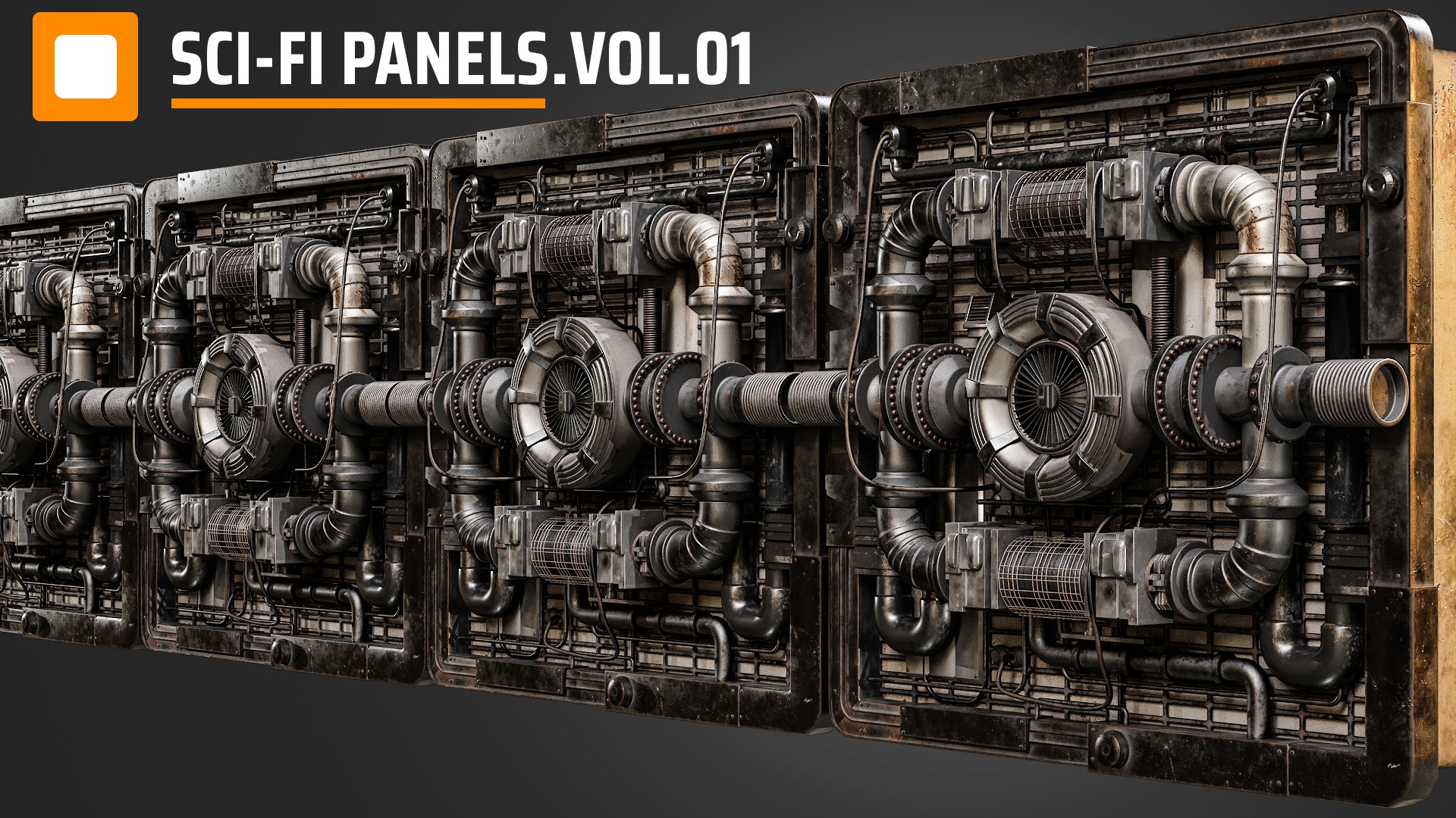 sci-fi panels vol 01 Low-poly 3D model_7