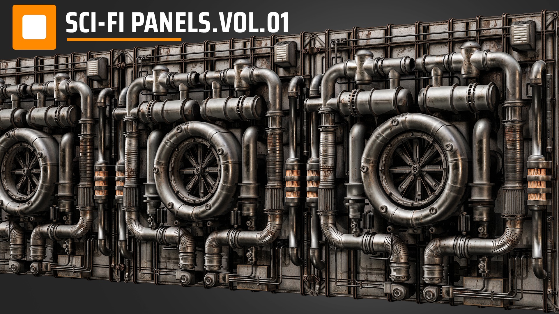 sci-fi panels vol 01 Low-poly 3D model_6