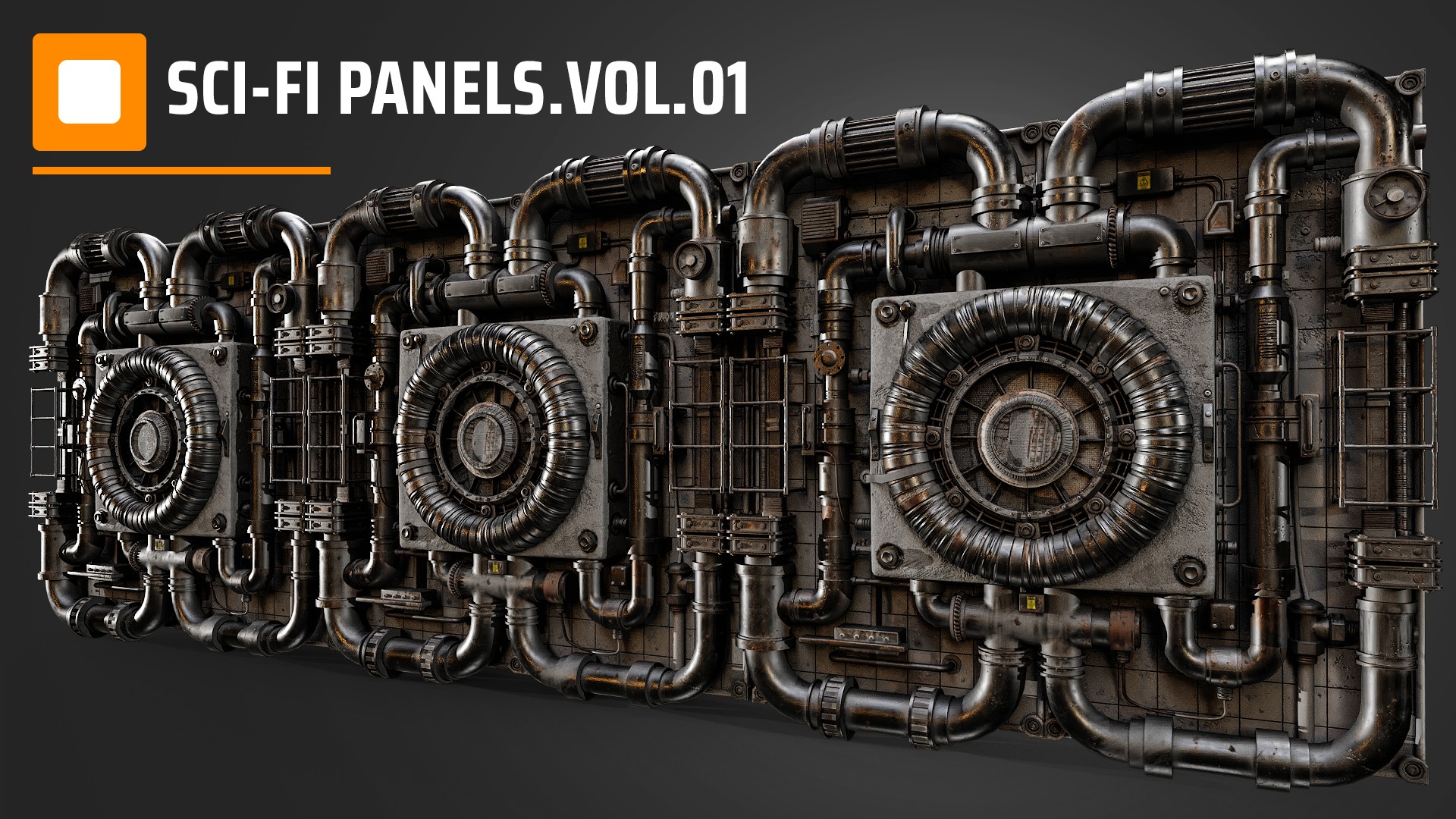 sci-fi panels vol 01 Low-poly 3D model_4