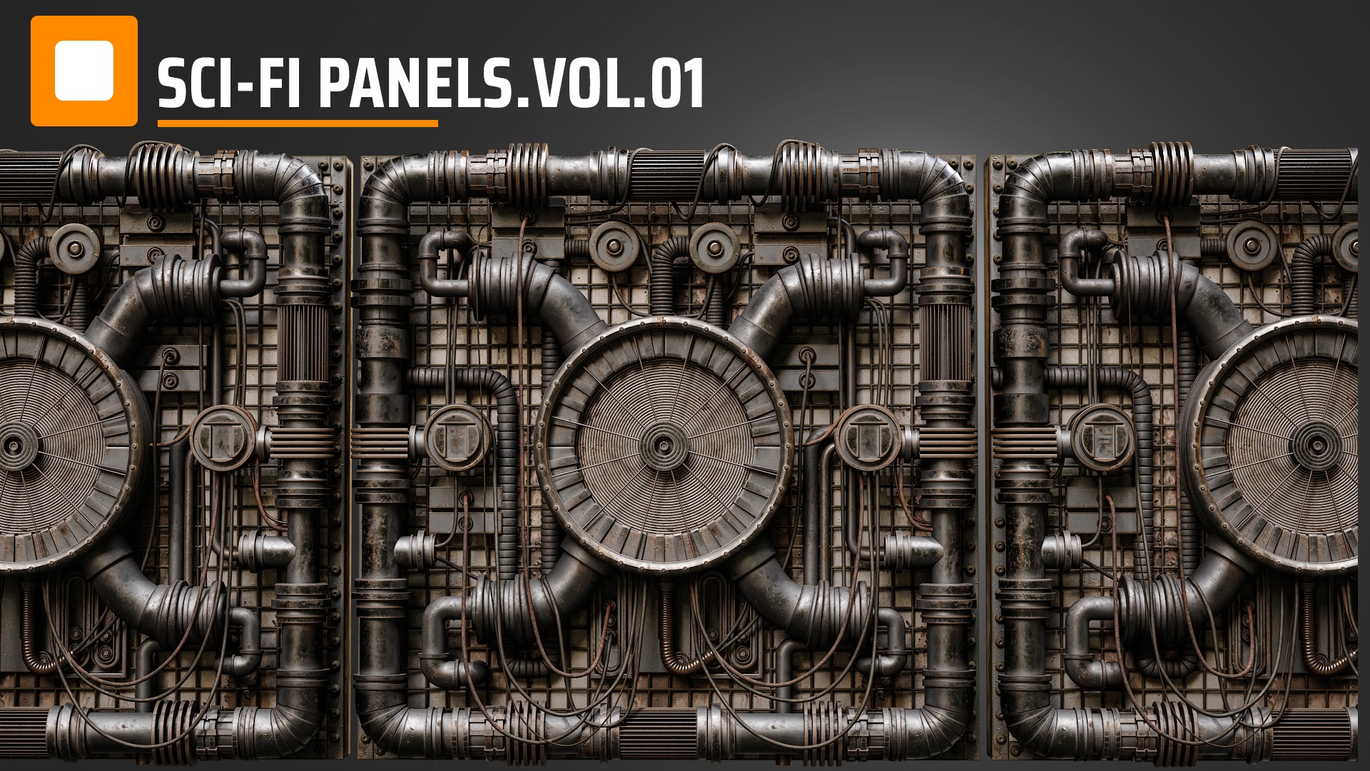 sci-fi panels vol 01 Low-poly 3D model_2