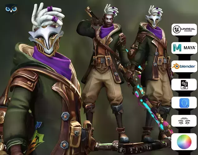 Arcane Firelights Ekko Low-poly 3D model