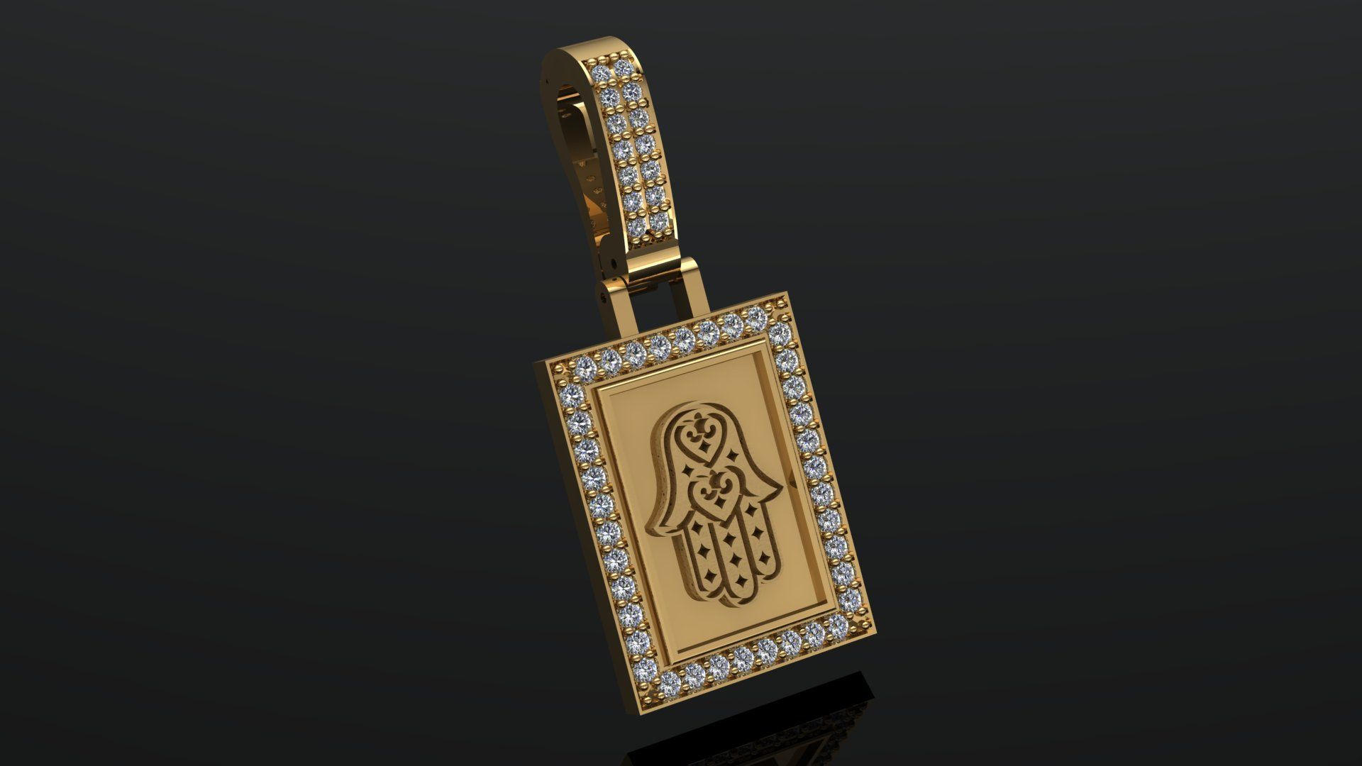 Hamsa Pendant 3D print model_6
