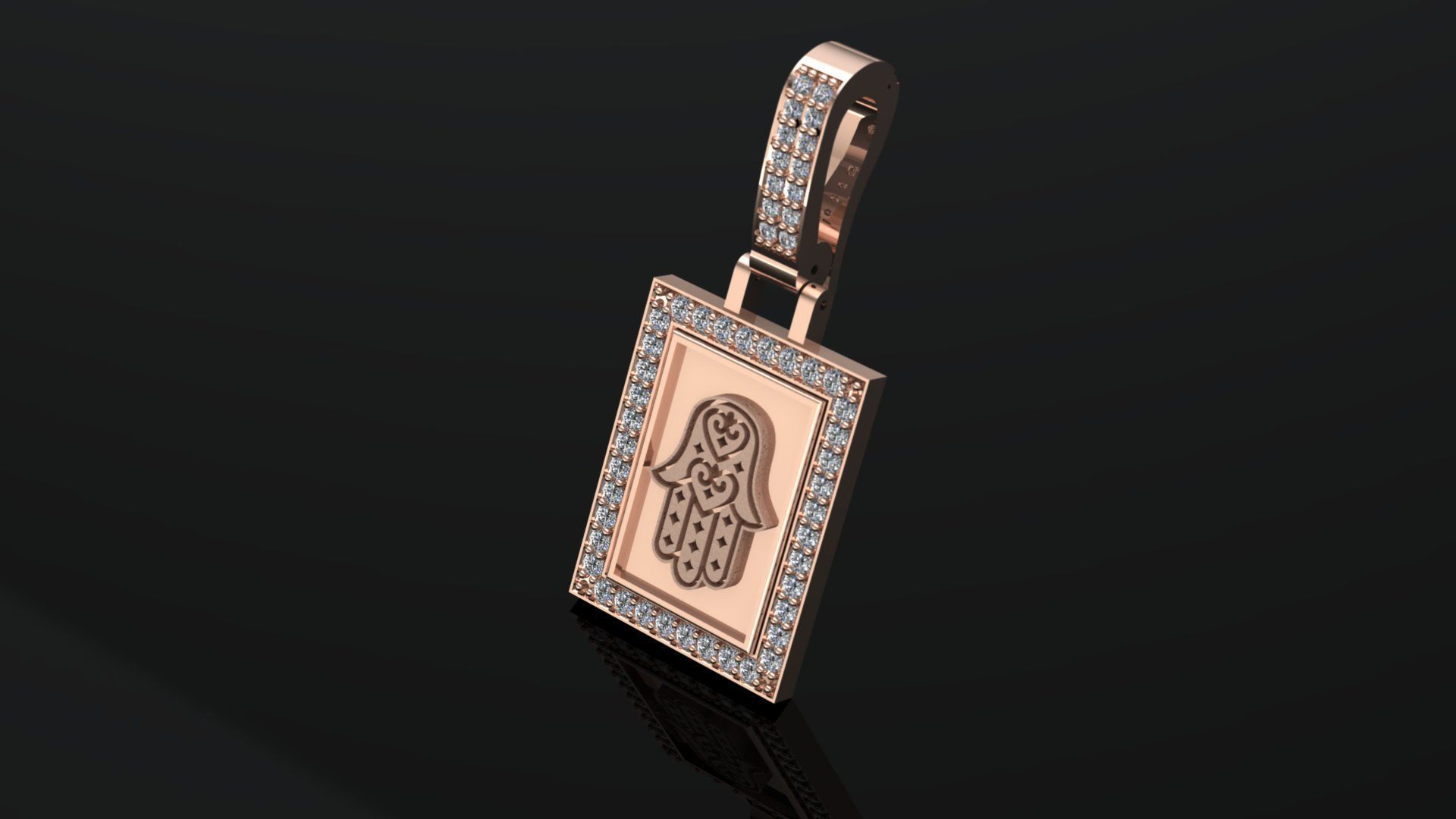 Hamsa Pendant 3D print model_2