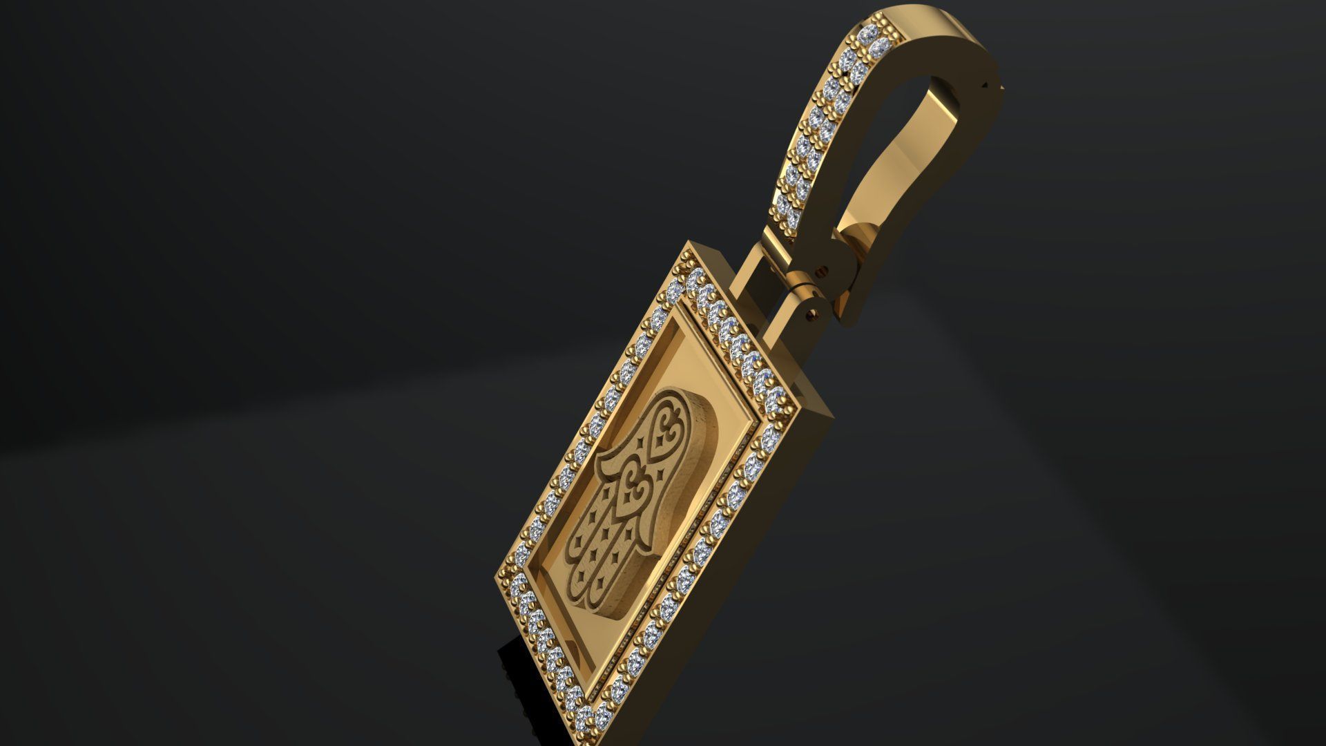 Hamsa Pendant 3D print model_8