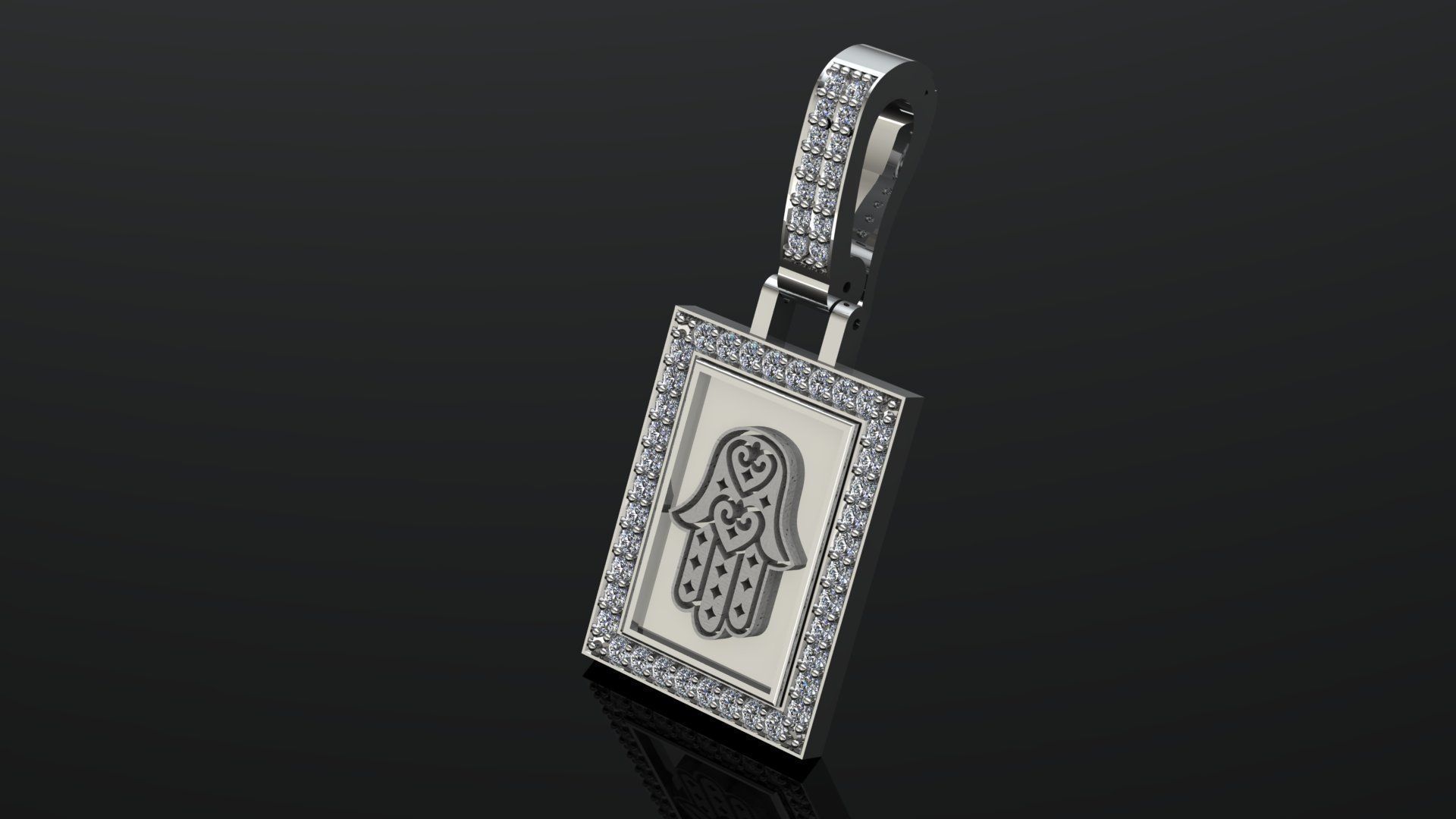 Hamsa Pendant 3D print model_4