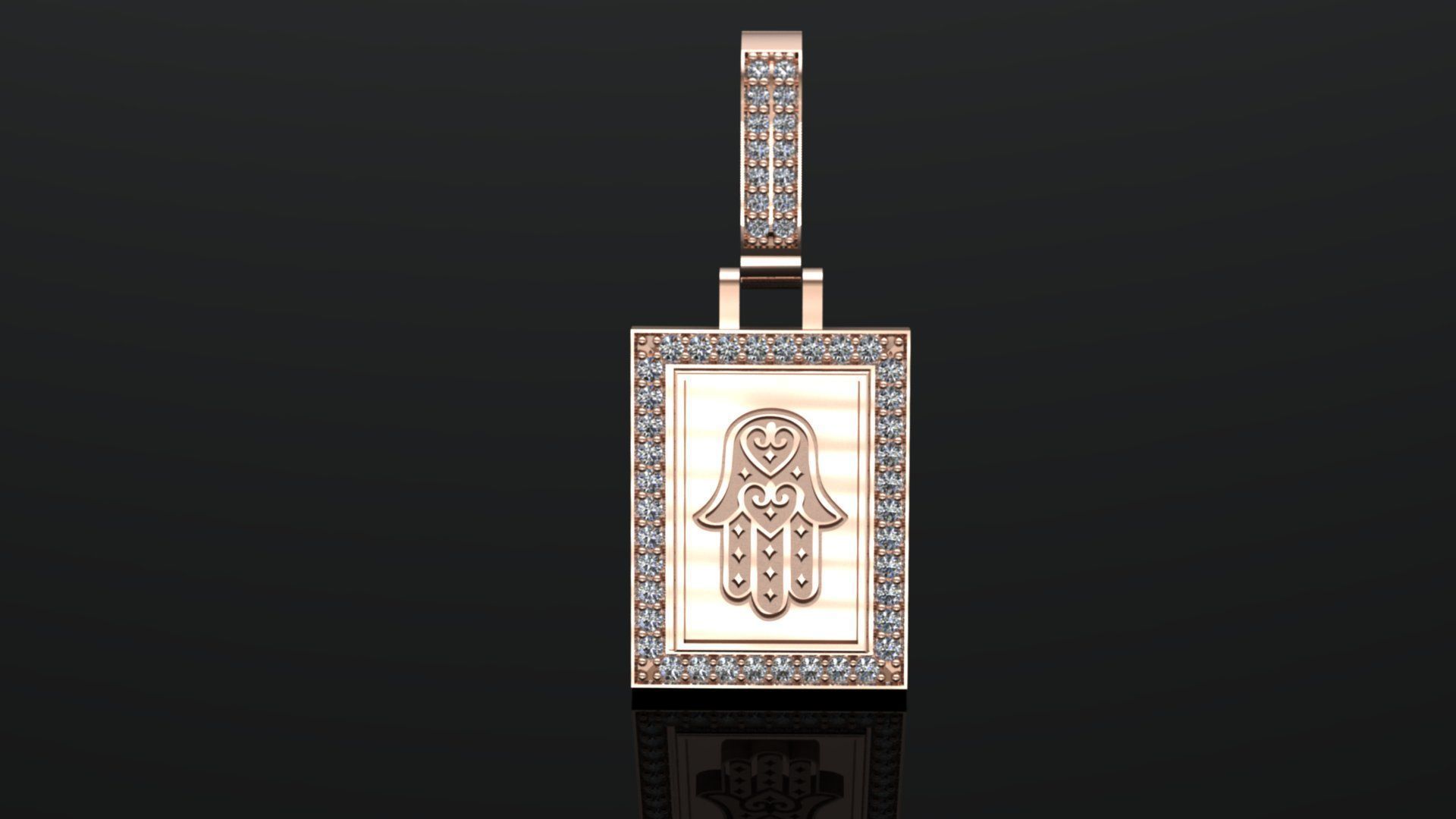 Hamsa Pendant 3D print model_1