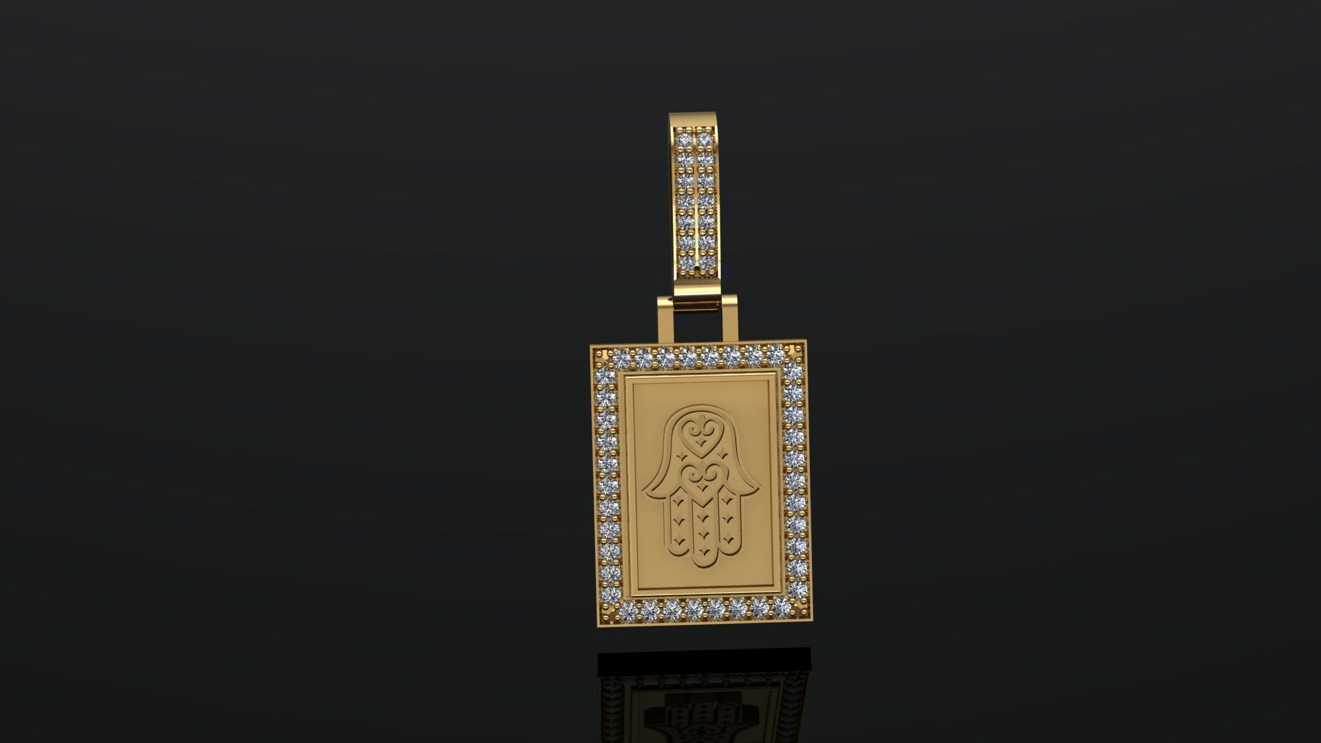 Hamsa Pendant 3D print model_7