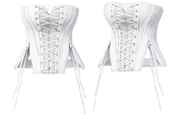 CORSET TOP Low-poly 3D model_0