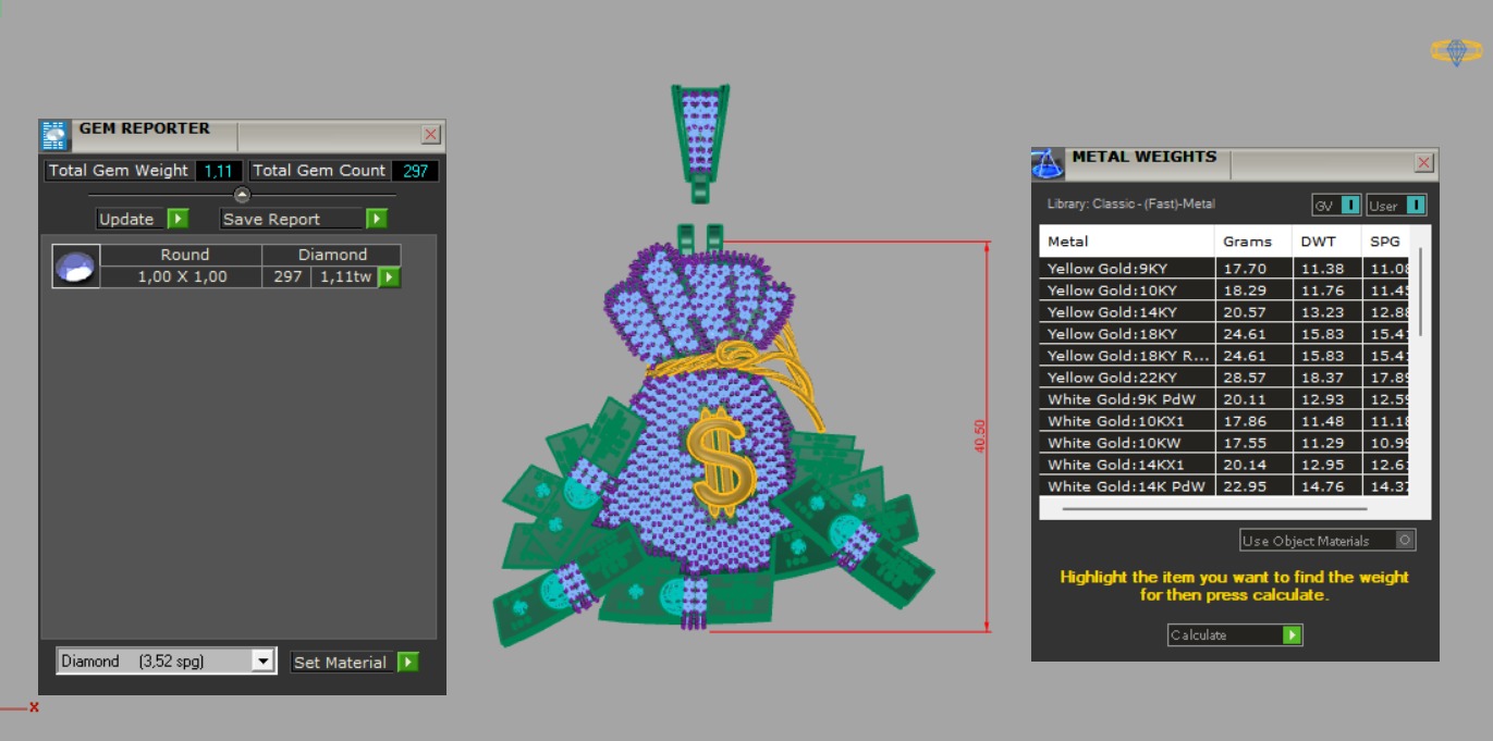 MONEY BAG PENDANT 3D print model_4