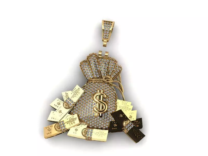 MONEY BAG PENDANT 3D print model_0