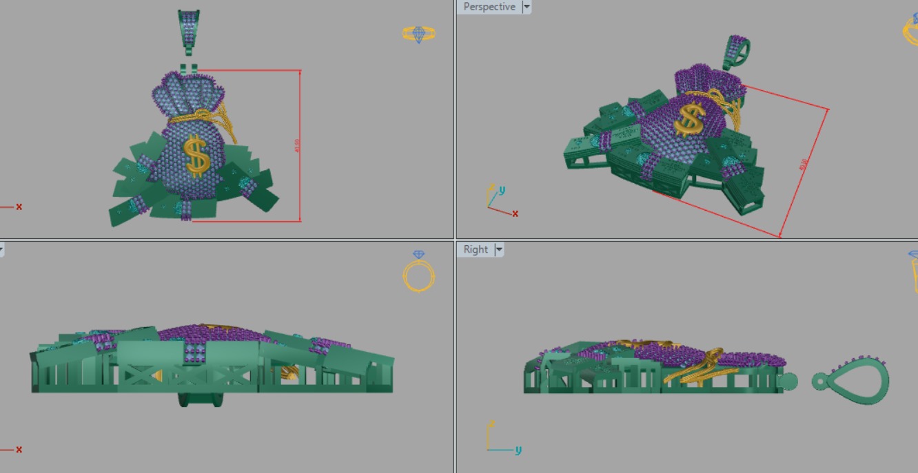 MONEY BAG PENDANT 3D print model_5