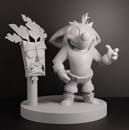 CRASH BANDICOOT AND MASK CHIBI 3D print model