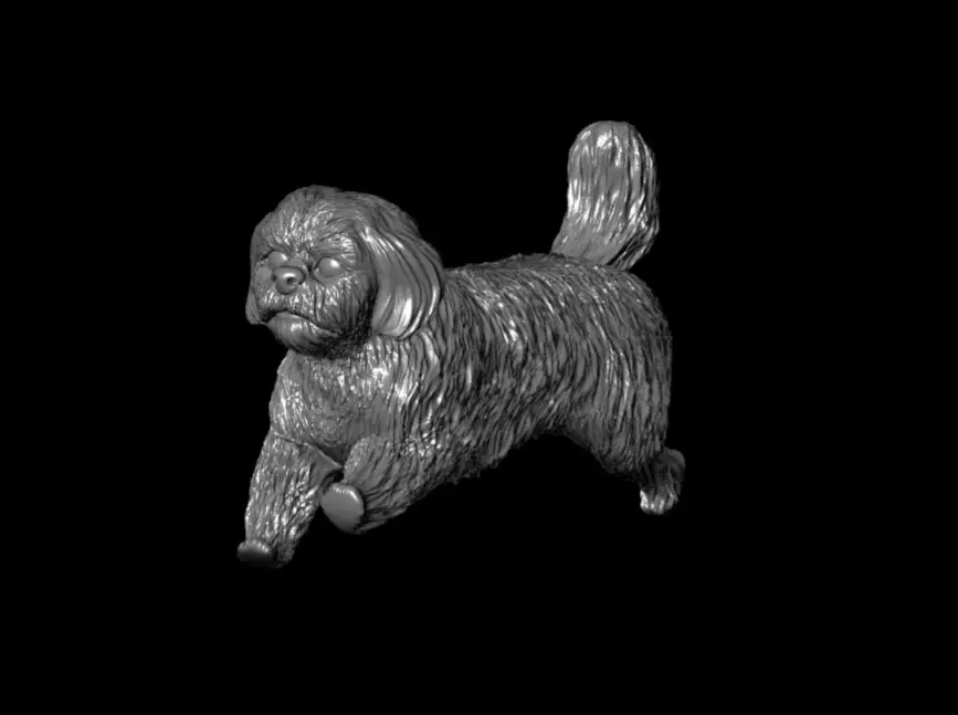 3D Dog Running Pose Printable Model 3D print model_0