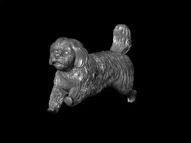 3D Dog Running Pose Printable Model