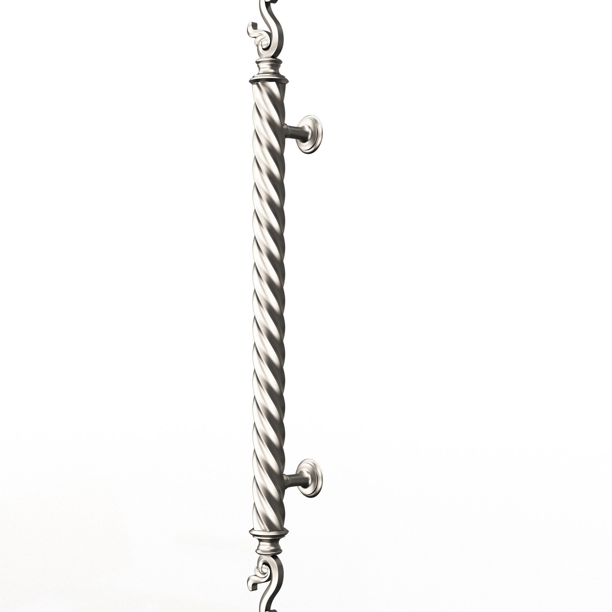 Classic Door Handle 07 Chrome Low-poly 3D model_3