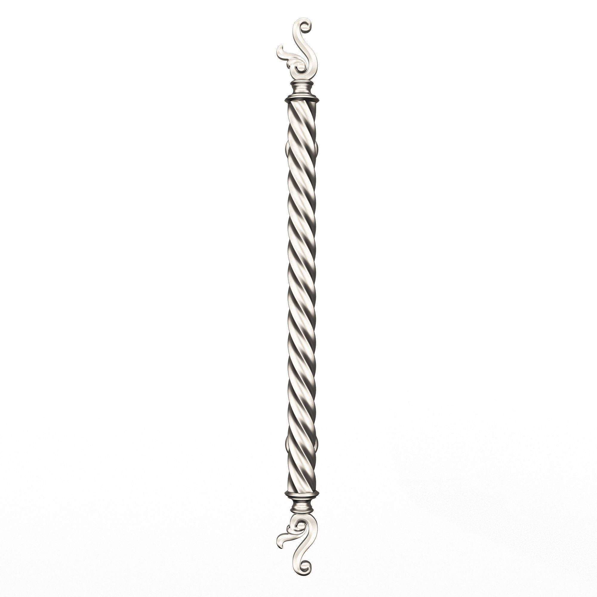 Classic Door Handle 07 Chrome Low-poly 3D model_1