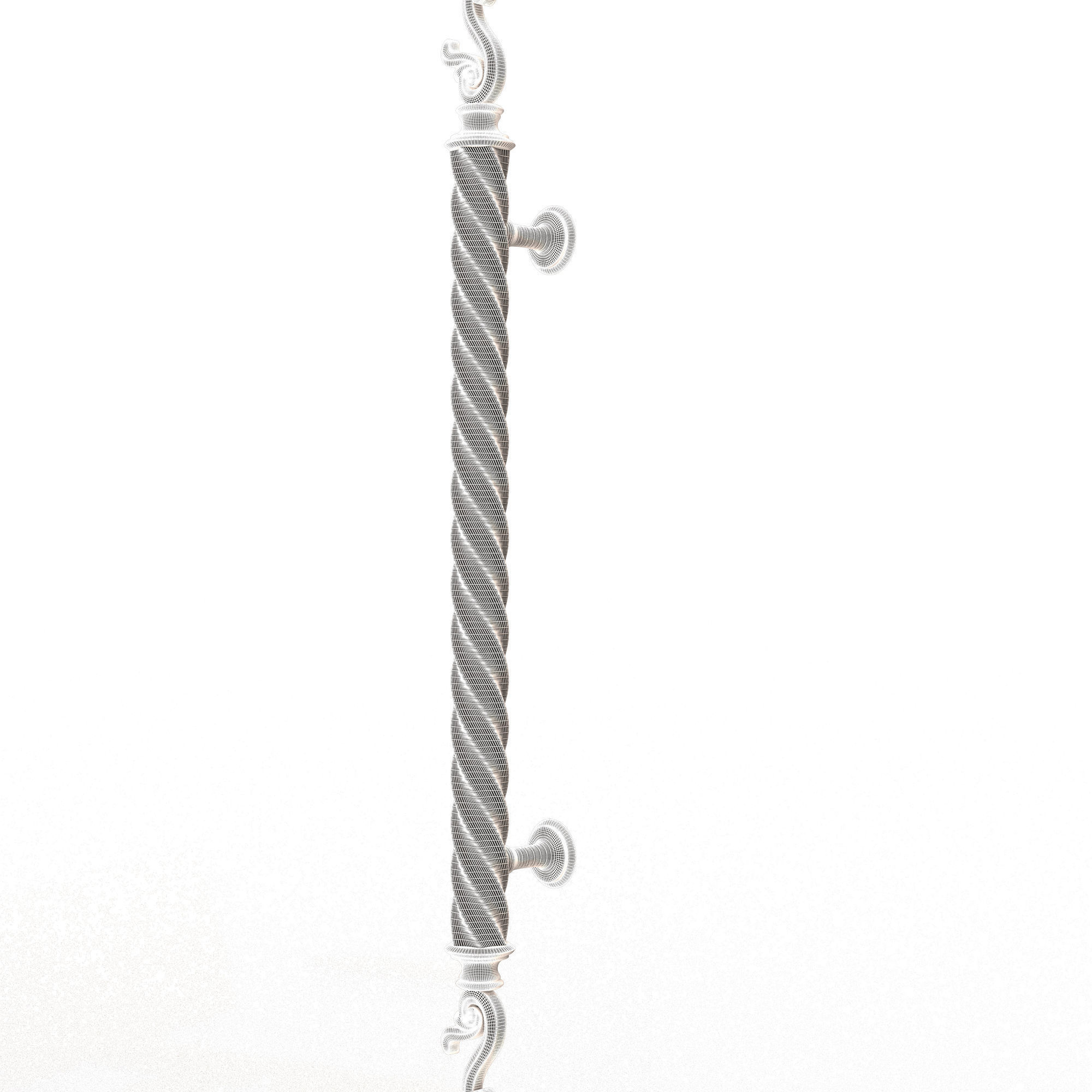 Classic Door Handle 07 Chrome Low-poly 3D model_12