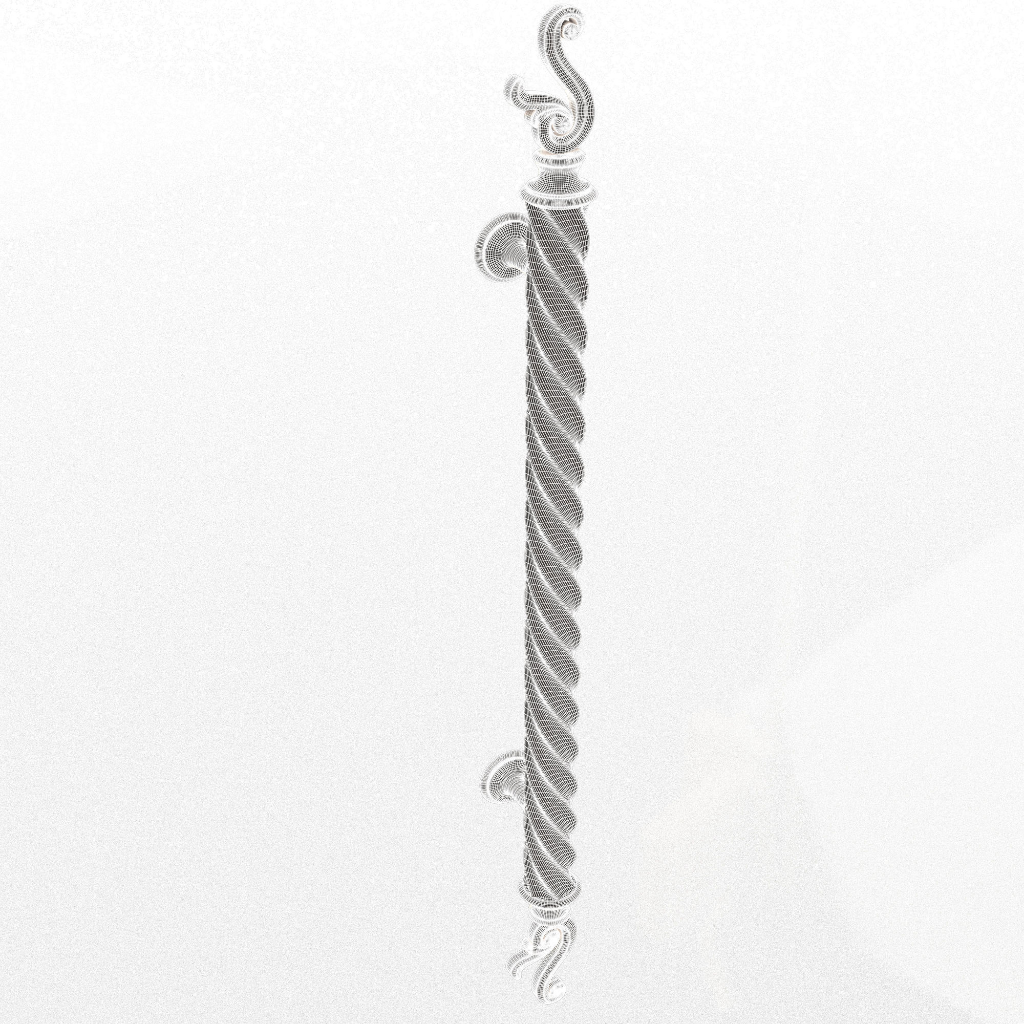 Classic Door Handle 07 Chrome Low-poly 3D model_11