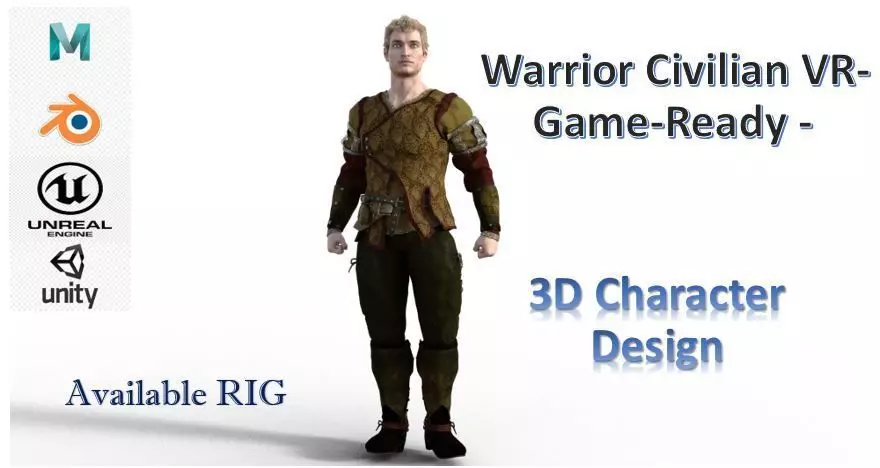  Warrior  Civilian VR- Game-Ready - 3D model_0