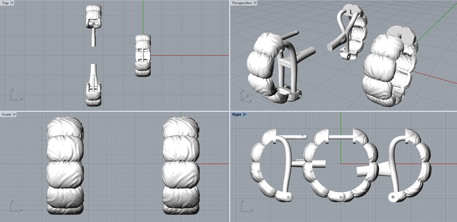 Fashion Down Jacket Earring E24 3D print model_3