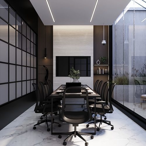 Meeting room with outfoor roof 3D model