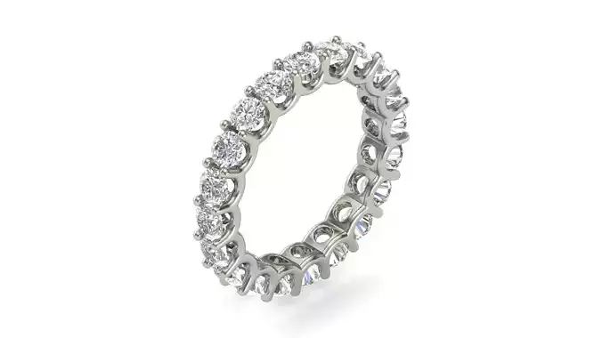 U Shaped Eternity Ring 3 point 4 mm stone size swiss 17 and EU57