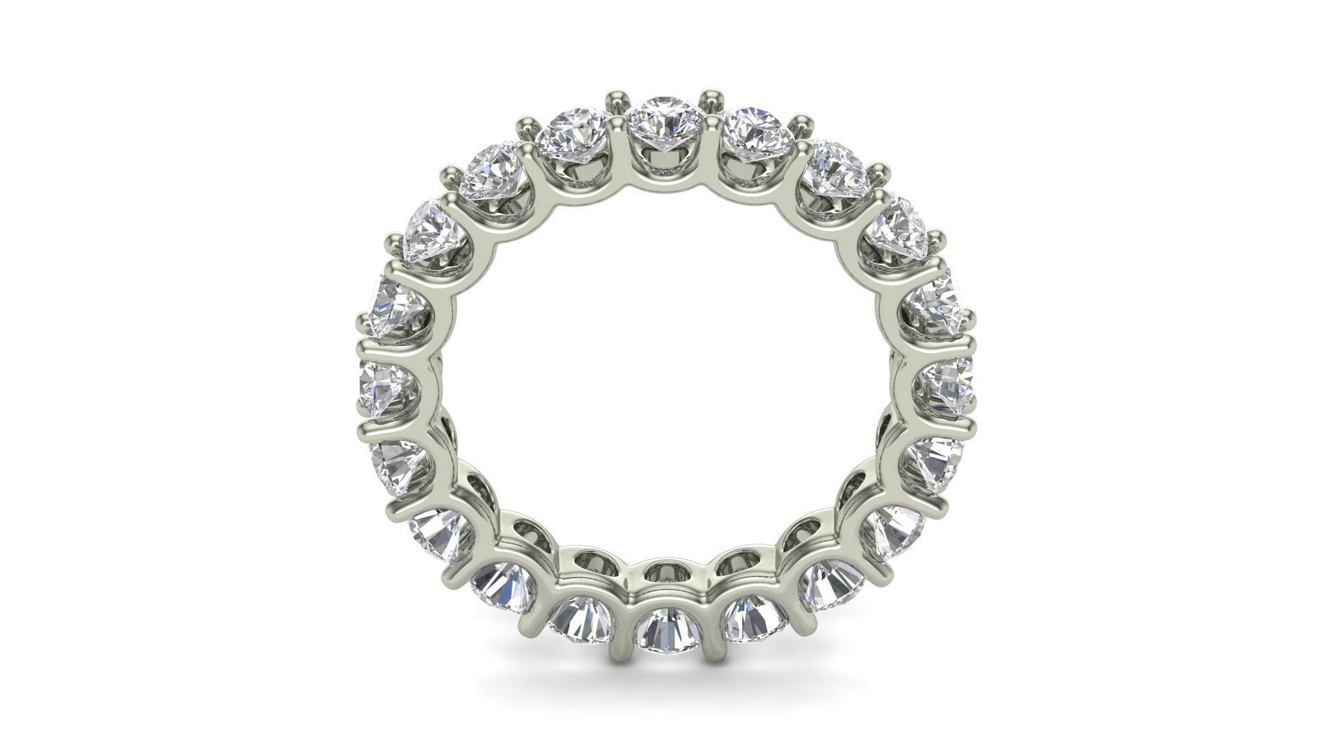 U Shaped Eternity Ring 3 point 4 mm stone size swiss 17 and EU57 3D print model_2