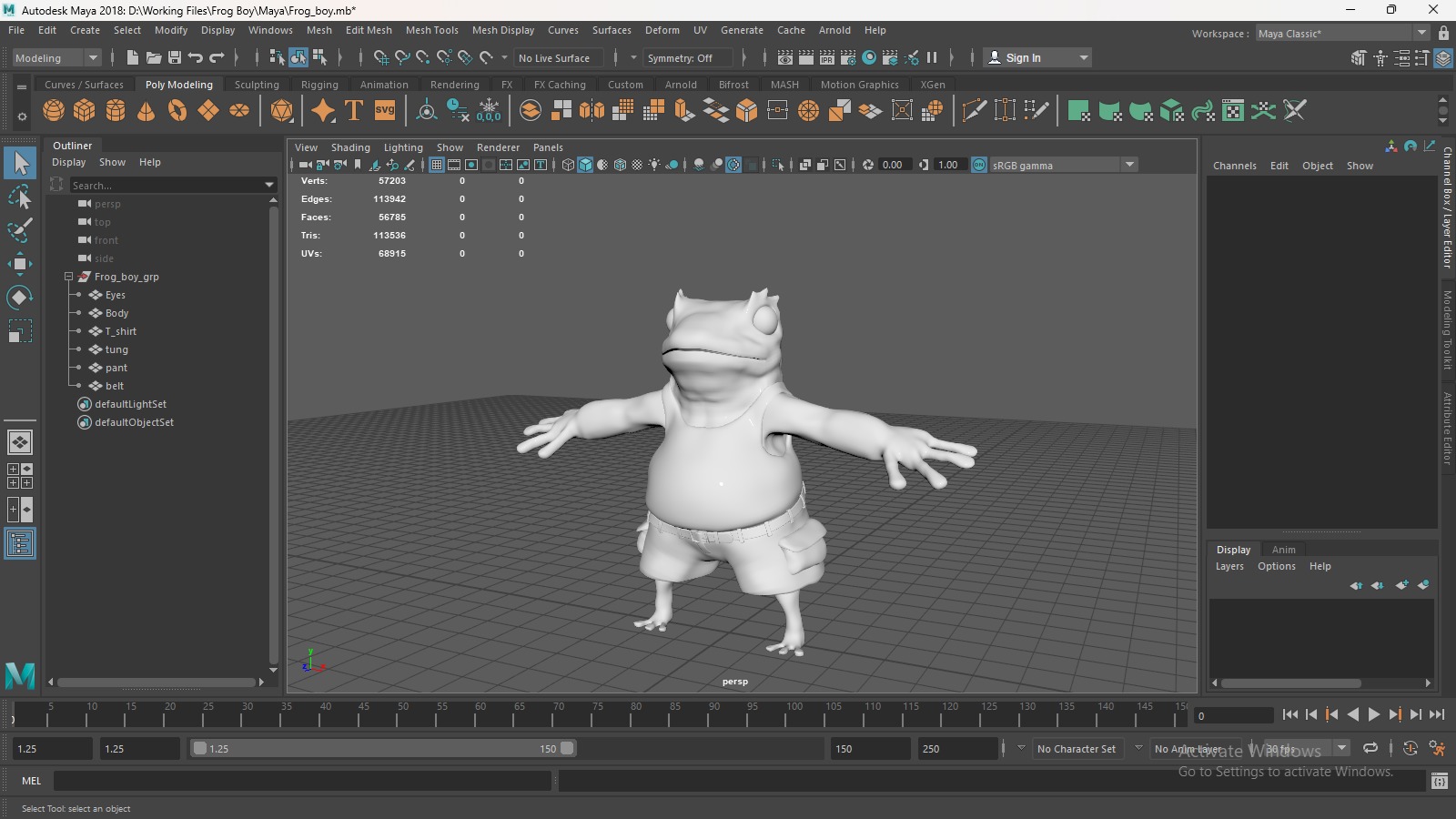 Frog boy character Low-poly 3D model_7